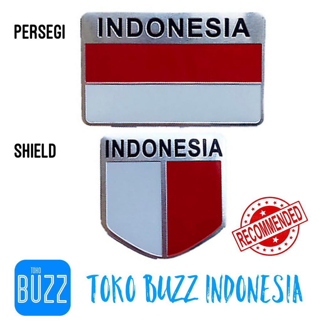 Stiker Bendera Indonesia 3D / Stiker Sepeda Motor Mobil / Stiker Merah Putih Indonesia