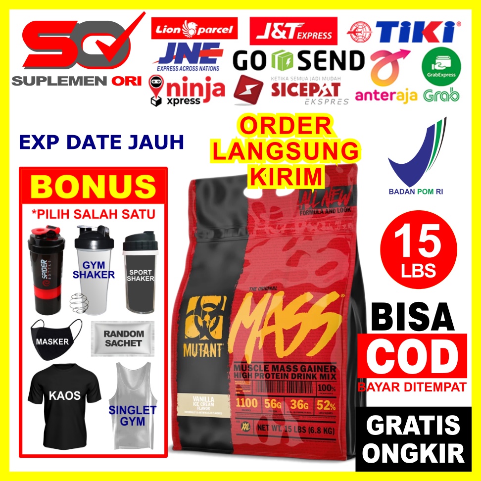 MutantMass 15 Lbs Susu Gainer Mutant Mass 15Lbs ASLI ORIGINAL BPOM Susu Mass Gainer MutantMass 15Lbs