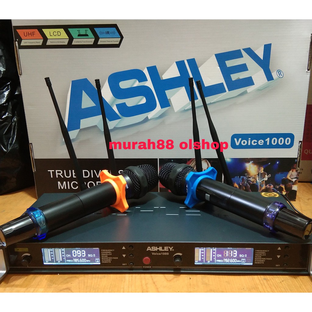 MIC ASHLEY VOICE 1000 MICROPHONE WIRELESS ASHLEY ORIGINAL new 4 antena