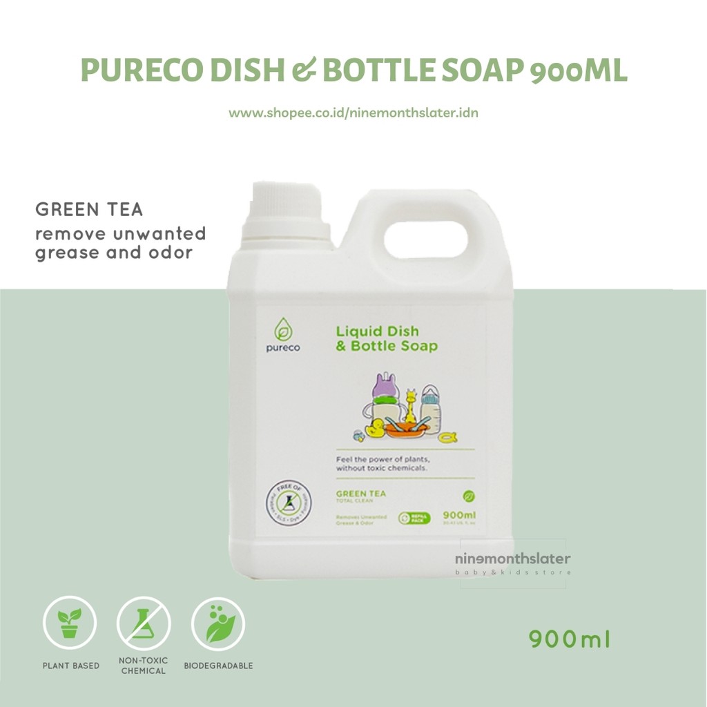 Pureco Inc Liquid Detergent Veggie Fruit Wash Dishsoap Dish Multisurface Multi Surface 900ml Refill