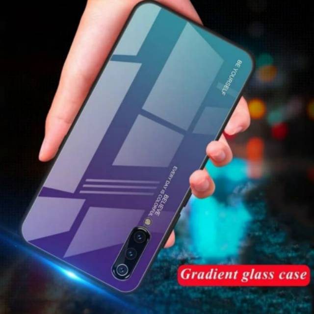 SAMSUNG A51 / A71 PREMIUM GLASS CASE GRADIENT TERBARU RAINBOW