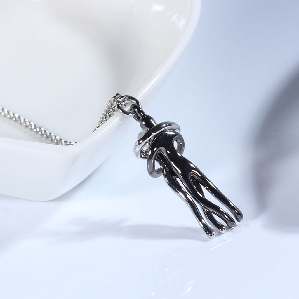 Hu Hu Hu Hu Hu Alat Bantu Pasang Kacamata♡ Kalung Rantai Choker Dengan Liontin Bentuk Penari Hug Untuk Priawanita