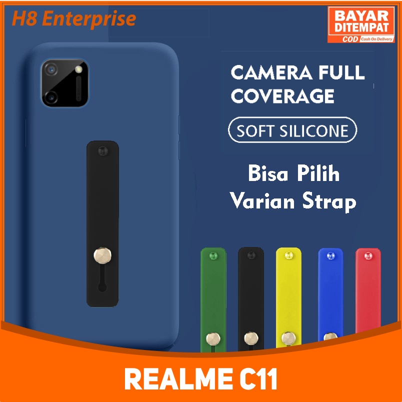 Softcase Silikon Baby Skin 3D Camera For Realme C11 Free Strap Holder