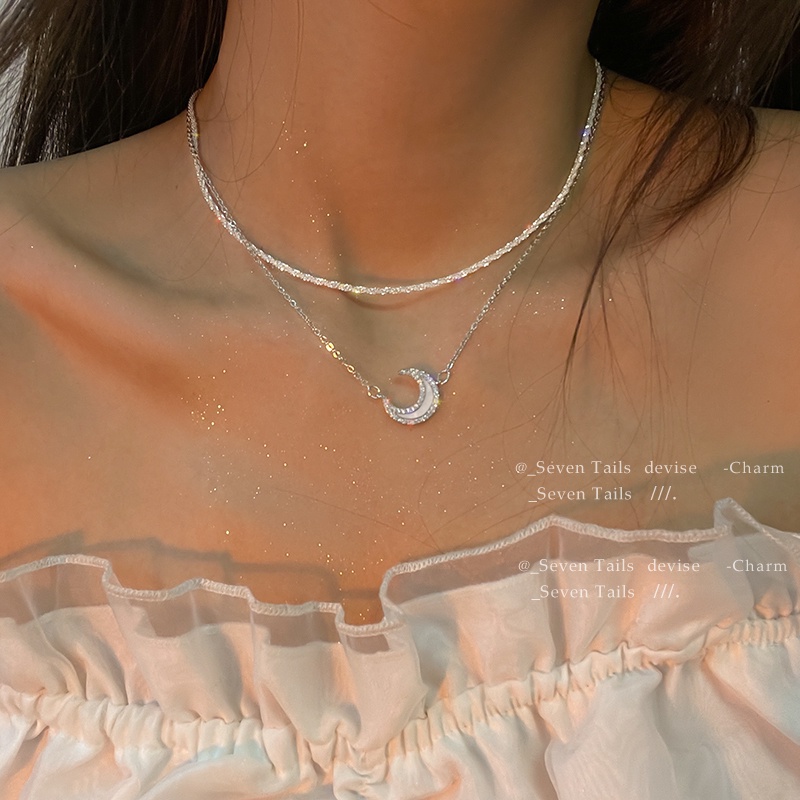 Kalung Rantai Model Double Layer Untuk Aksesoris