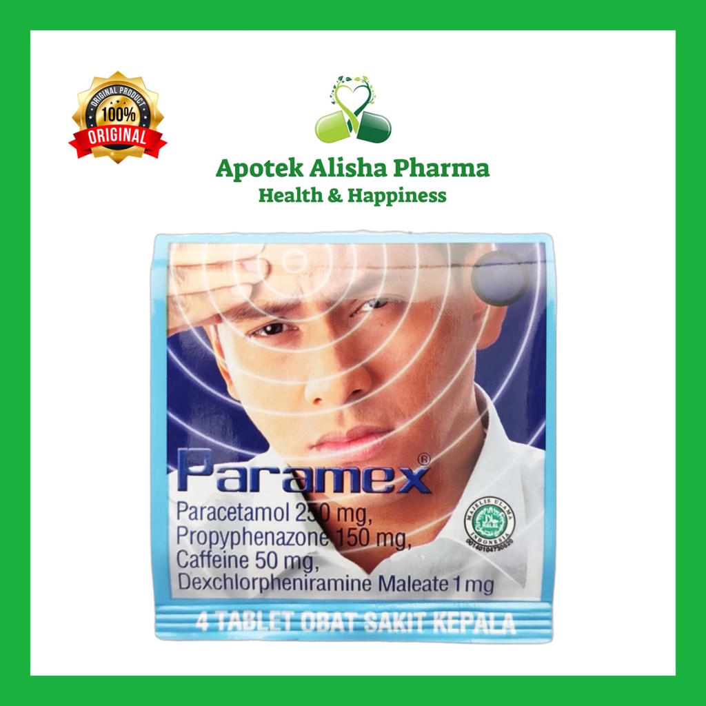 Paramex Tablet / Nyeri Otot / Flu Batuk (Strip 4tablet ) - Paramek Tablet Biru / Merah / Hijau Obat Sakit Kepala / Pusing / Nyeri Otot Sendi / Flu Pilek / Batuk