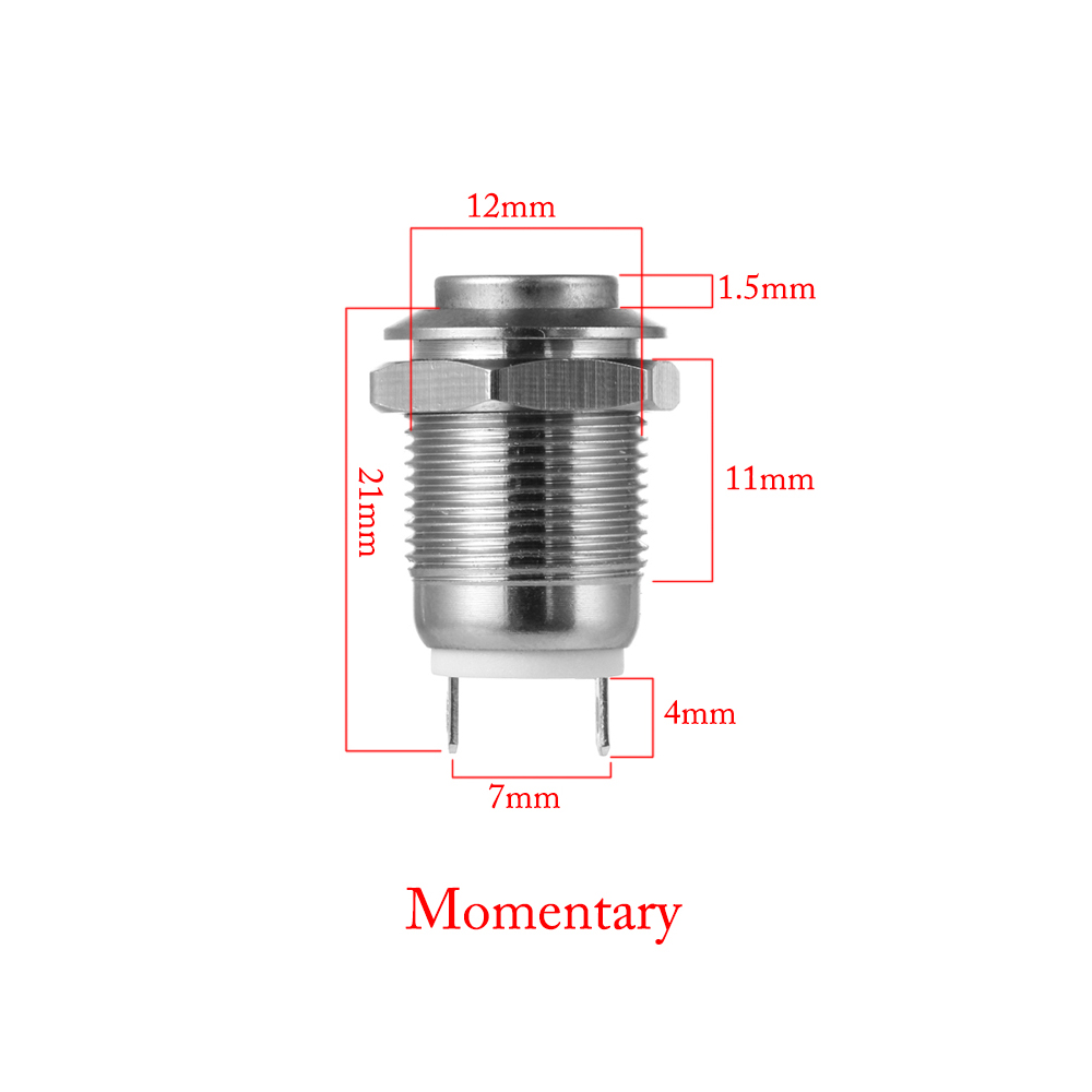 Suyou Saklar Tombol Tekan Start Momentary Bulat Bahan Metal 250v 12mm Anti Air Multi Warna