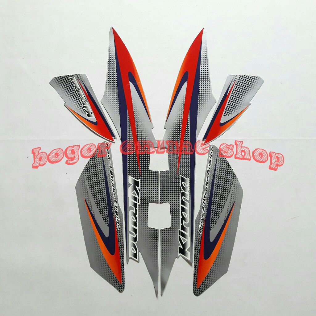 striping motor honda kirana 2005 silver-merah
