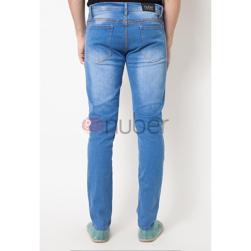 New Product Celana Jeans Panjang Pria Ripped Skinny Stretch Cowok Blue Sea - Navy, 35 Free Ongkir