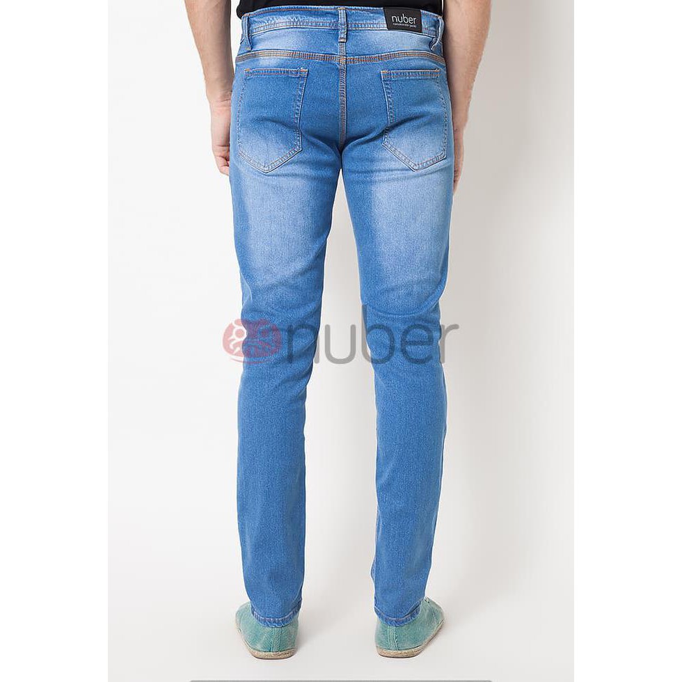 New Product Celana Jeans Panjang Pria Ripped Skinny Stretch Cowok Blue Sea - Navy, 35 Free Ongkir