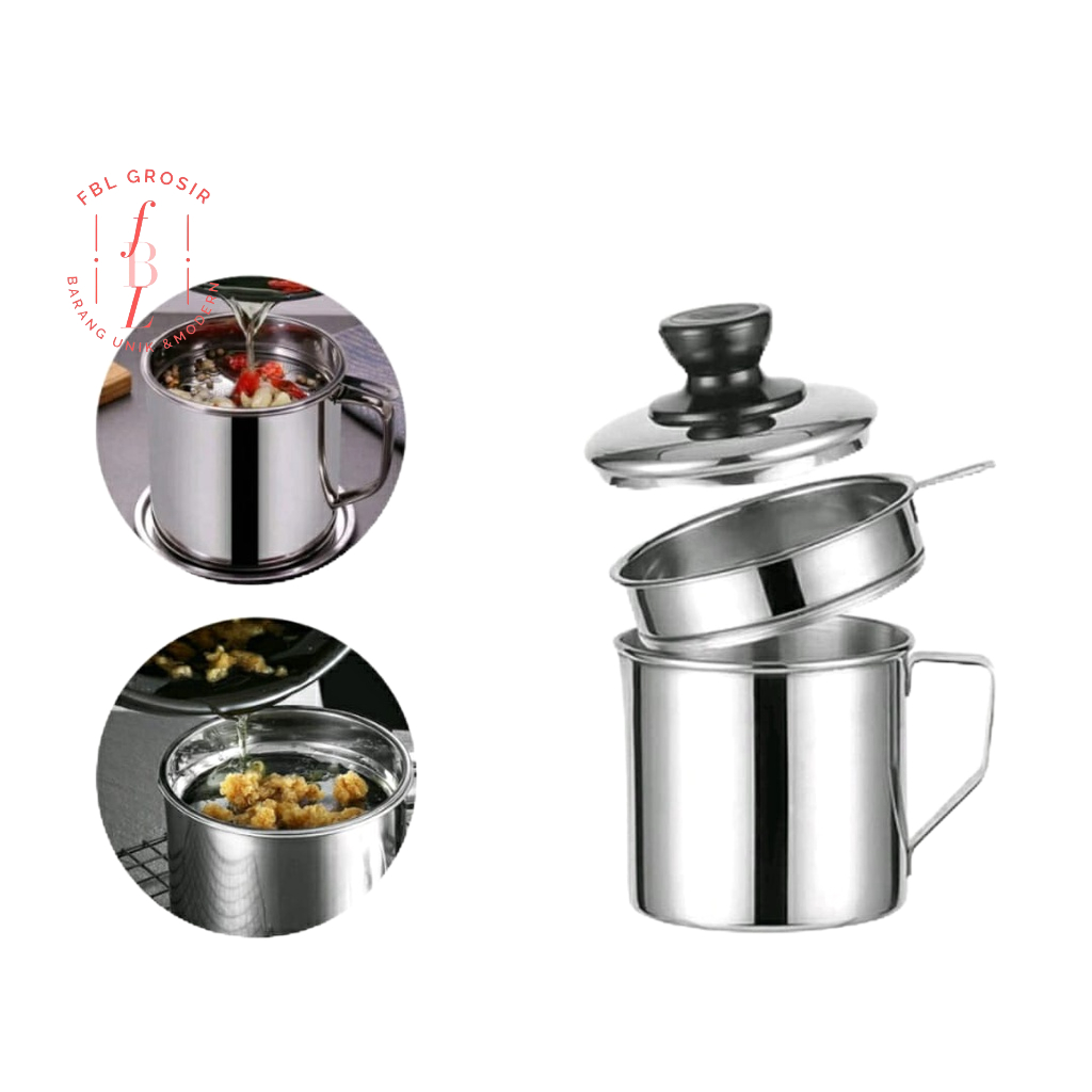 WADAH MINYAK / PENYARING MINYAK / OIL POT STAINLESS / OILPOT FREE BOX FBL