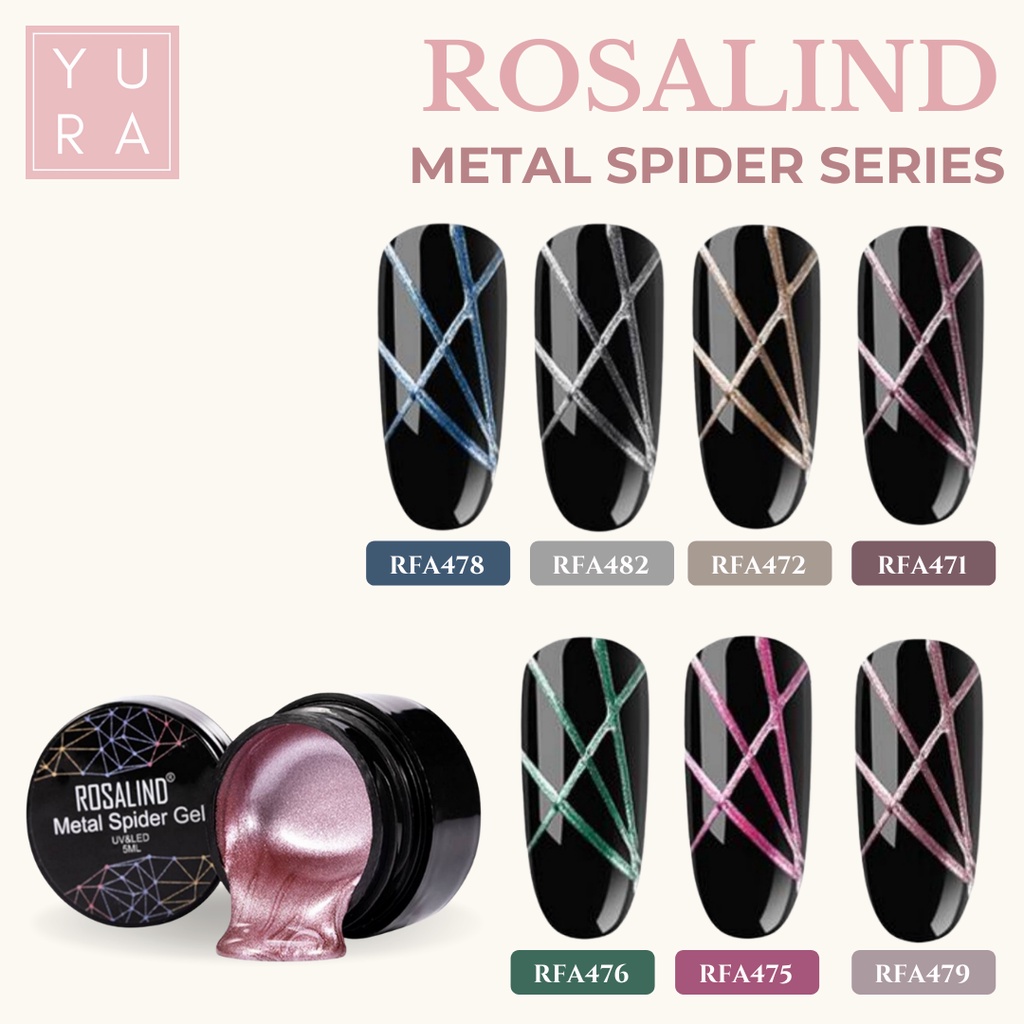 Rosalind Metal Spider Gel Painting Kutek Cat Lukis Nail Art