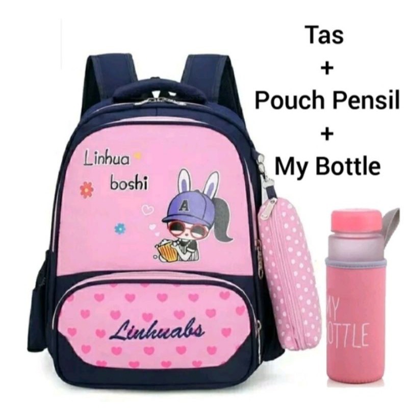 Tas Backpack Anak Tas Sekolah Anak Tas Punggung Set Pouch dan My Bottle