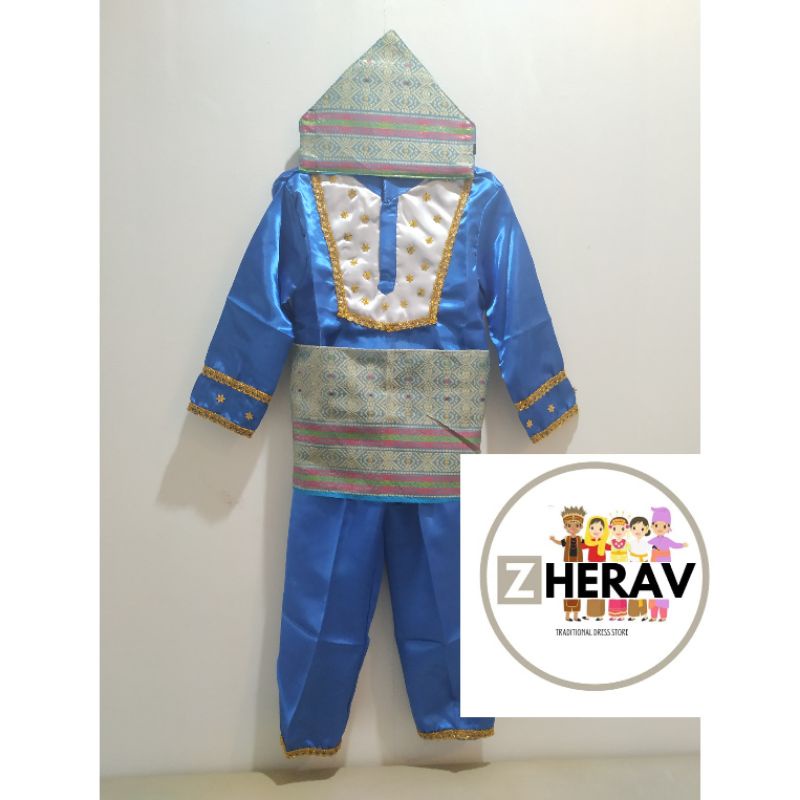 Baju pakaian adat anak Bangka Belitung laki-laki atau perempuan size ukuran S M L XL XXL DEWASA