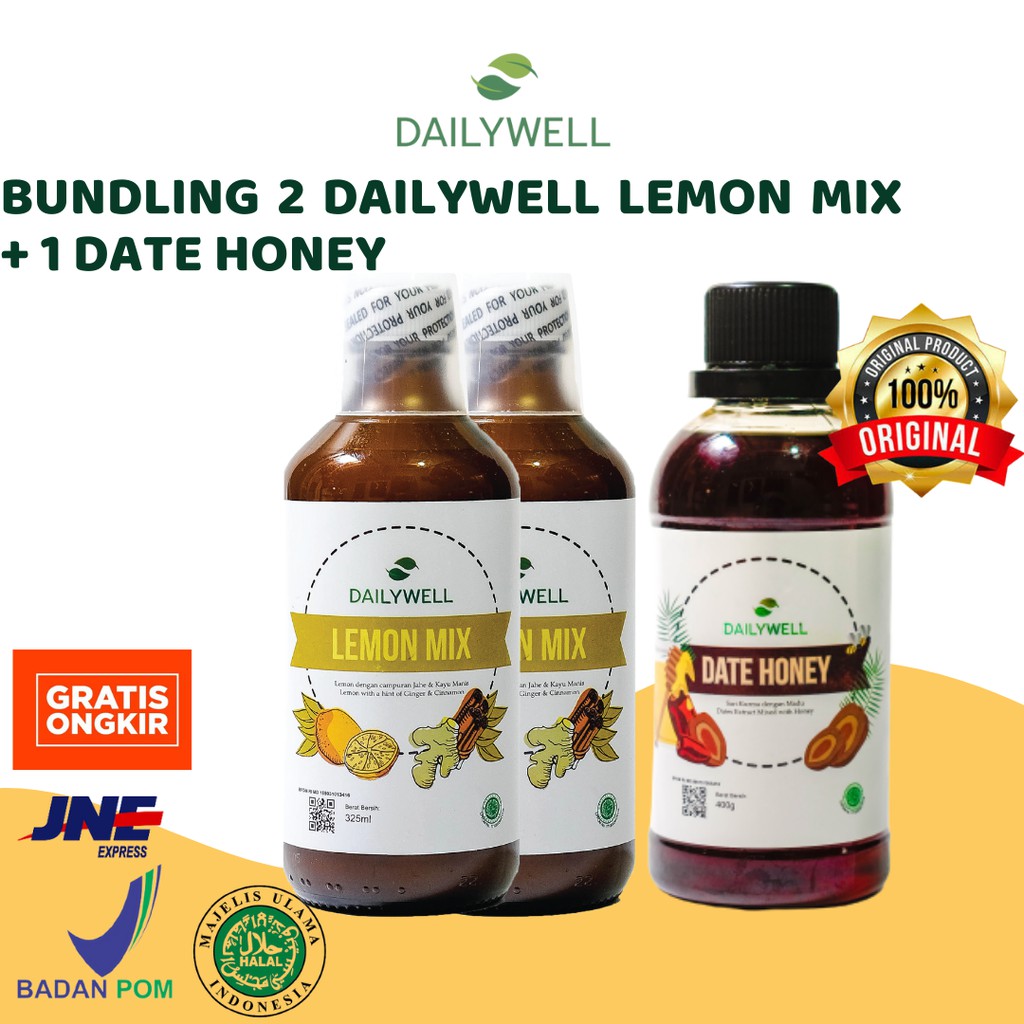 

Bundling 2 Dailywell Lemon Mix + 1 Date Honey