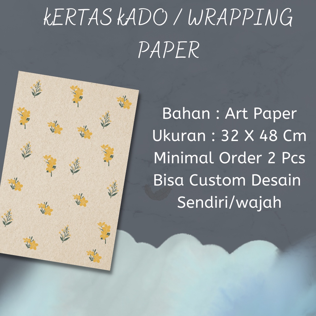 Jual Ap A Kertas Kado Wrapping Paper Kertas Sampul Custom Desain Sendiri Pembelian