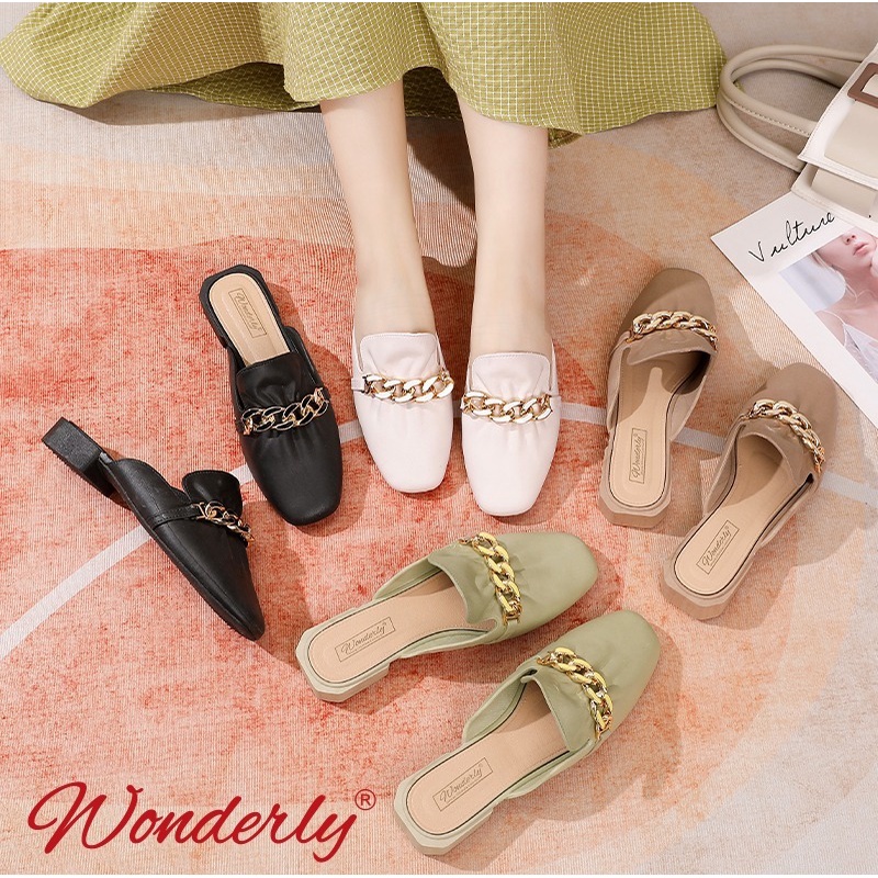 1301-2 [WONDERLY] Sepatu Wanita Wonderly / Sepatu Sandal Wanita Jelly / Sandal Mules Karet / Sendal Mules Jelly / Sandal Kekinian / Sandal Rantai / Sepatu Mules