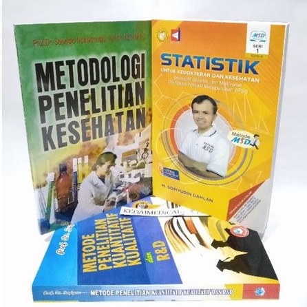 PAKET 3 BUKU SKRIPSI METOPEN KESEHATAN SUKIJO, STATISTIK SOPIYUDIN,METOPEN KUALI KUANTI RND SUGIYONO