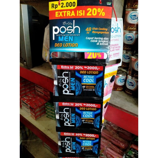 Posh deodorant 11ml,per renteng (12sachet).