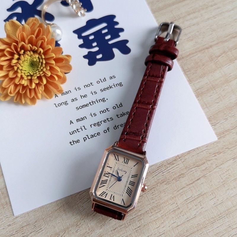 GoGoey Jam Tangan Gaya Korea Strap Pu Leater Analog Quartz Fashion RJ899