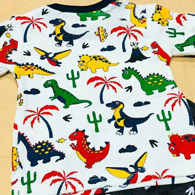 SETELAN BAJU ANAK LAKI USIA 6-24BULAN DINO POHON KELAPA-2
