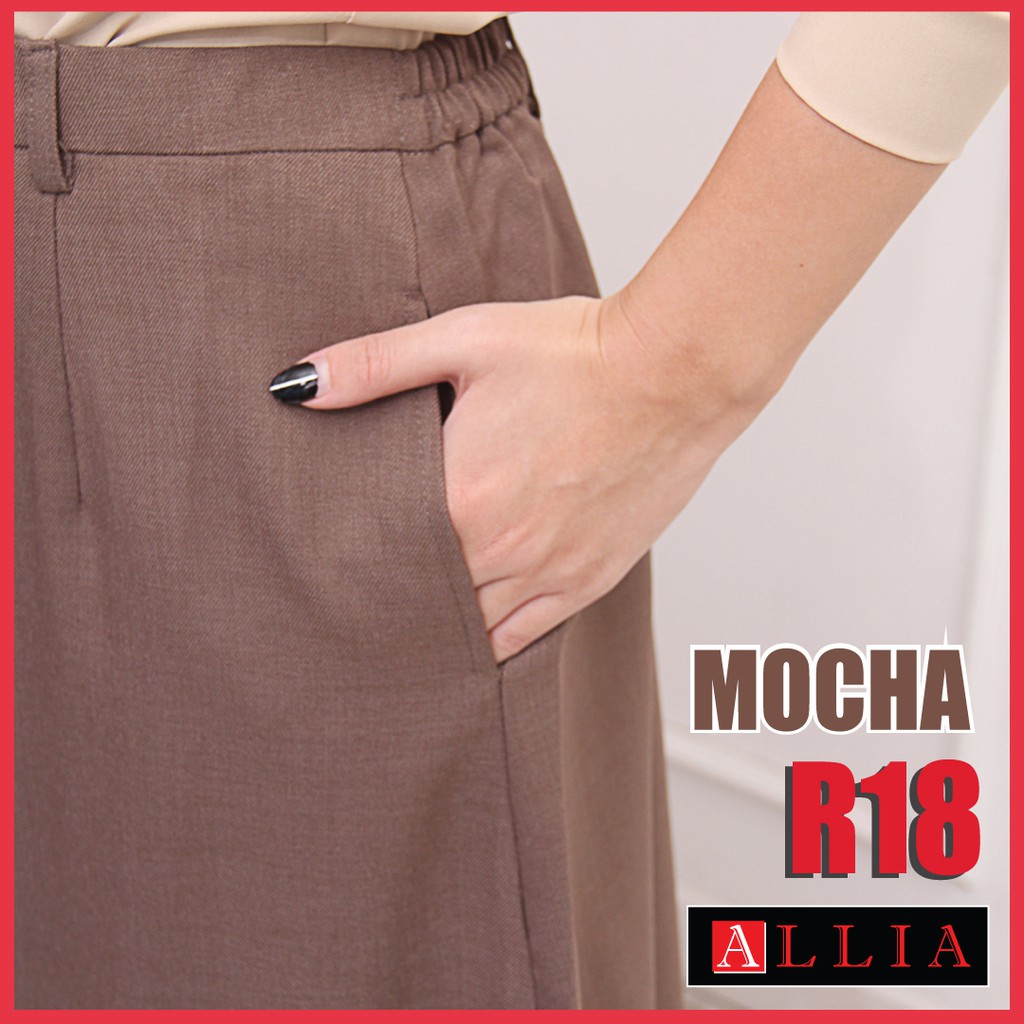 Rok A Line / R18 Mocha / Rok bahan panjang / Rok panjang wanita