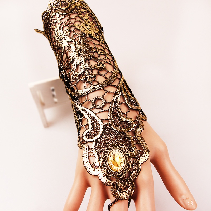 Vitange Gothic Women Gold Lace Bracelet 8517