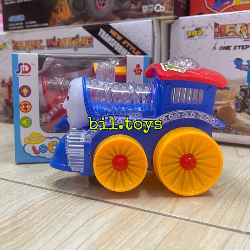 MAINAN ANAK KERETA FUNNY LOCO BUMP AND GO LAMPU MUSIK