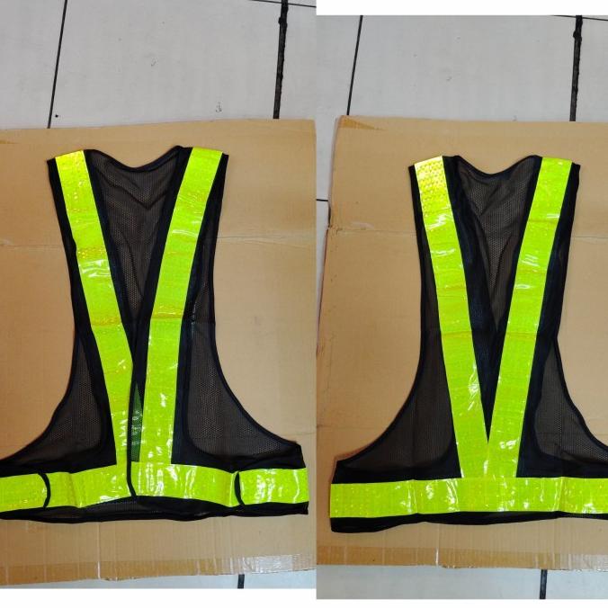 Rompi Safety Jaring Proyek Hitam Model V/ Rompi Jaring V Hitam