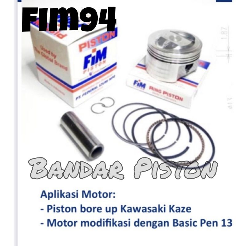 Piston Kit Fim94 Kaze Jupiter Z Bore Up Ov. 3.00 Dia. 56mm Pin 13.