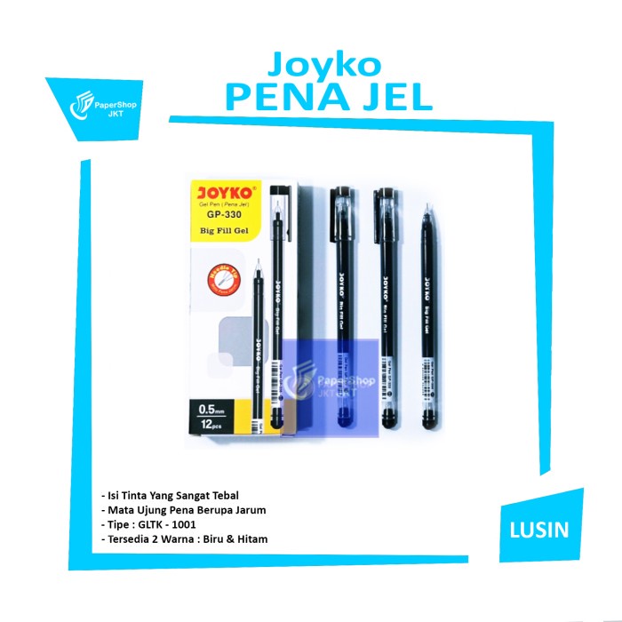 

TULIS-ALAT- JOYKO GP-330 PENA JEL 330 ( 0.5MM ) PER LUSIN / 12 PCS - BIRU -ALAT-TULIS.