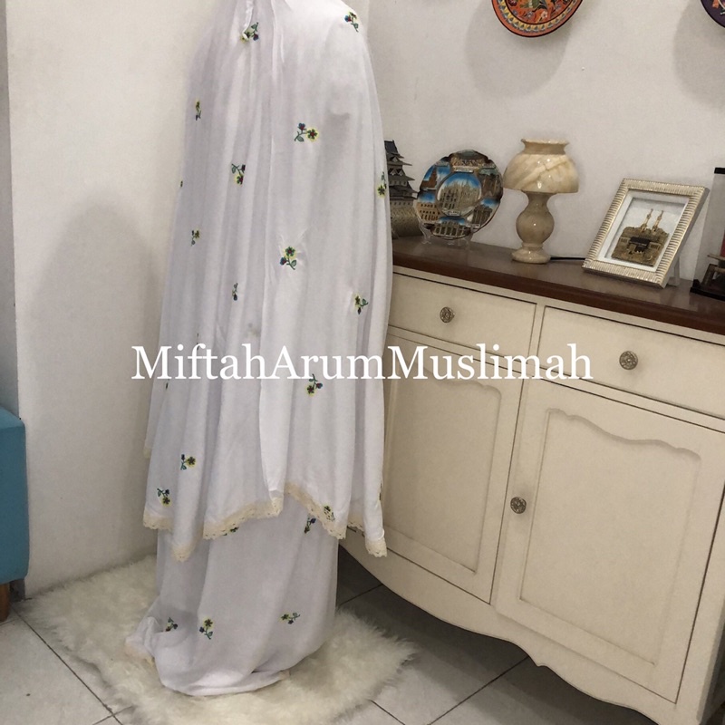 Mukena Dewasa Katun Rayon Bordir Bunga