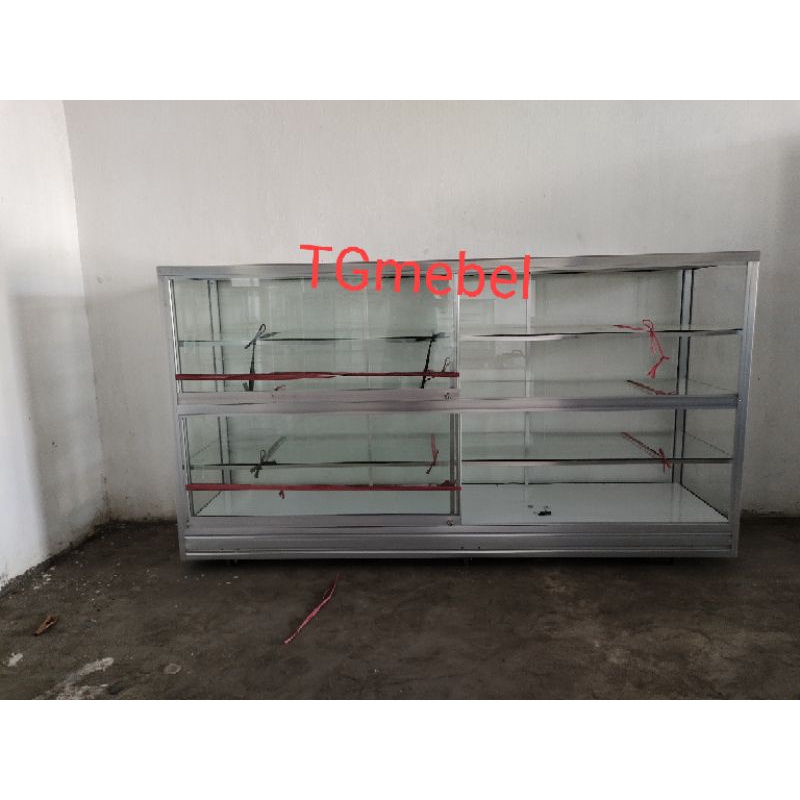etalase kaca murah 150cm