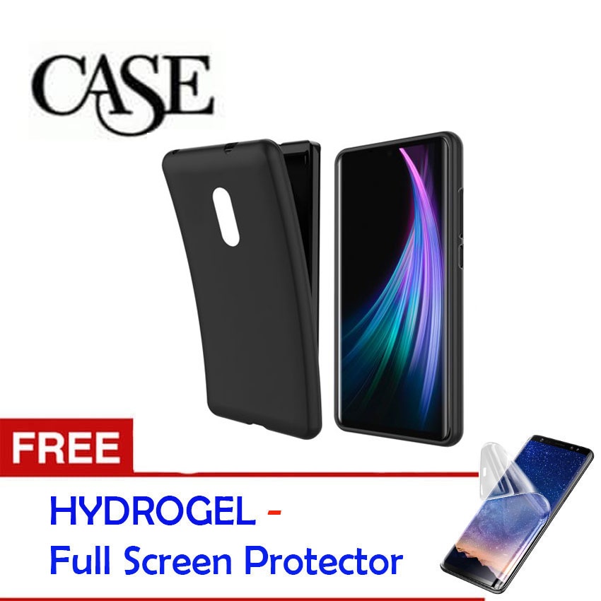 Black Soft Case for Sharp Aquos Zero 2 2020 - SH-Z20 - 6.4 inch - Gratis Hydrogel