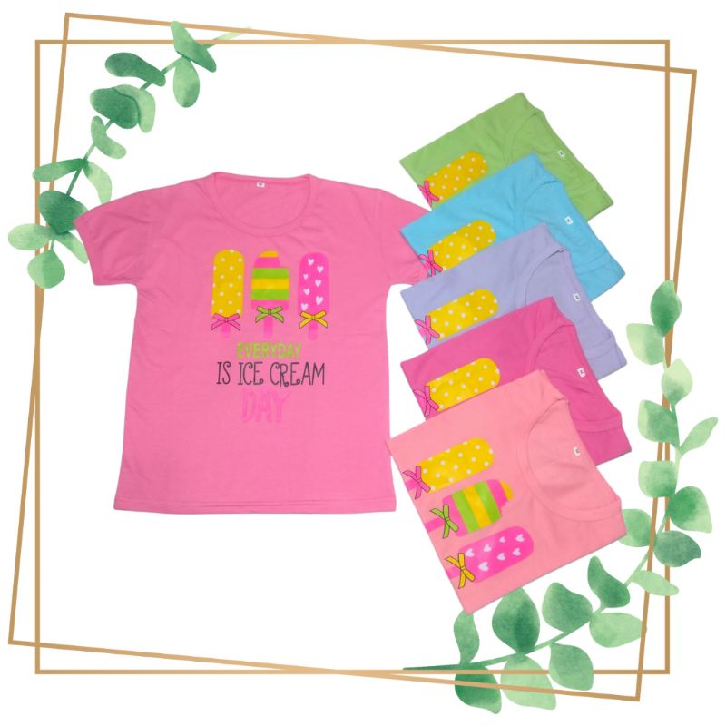 P005 KAOS ANAK MOTIF ICE CREAM USIA 3-10 TAHUN ATASAN ANAK PEREMPUAN BAJU ANAK PEREMPUAN BAJU ANAK C