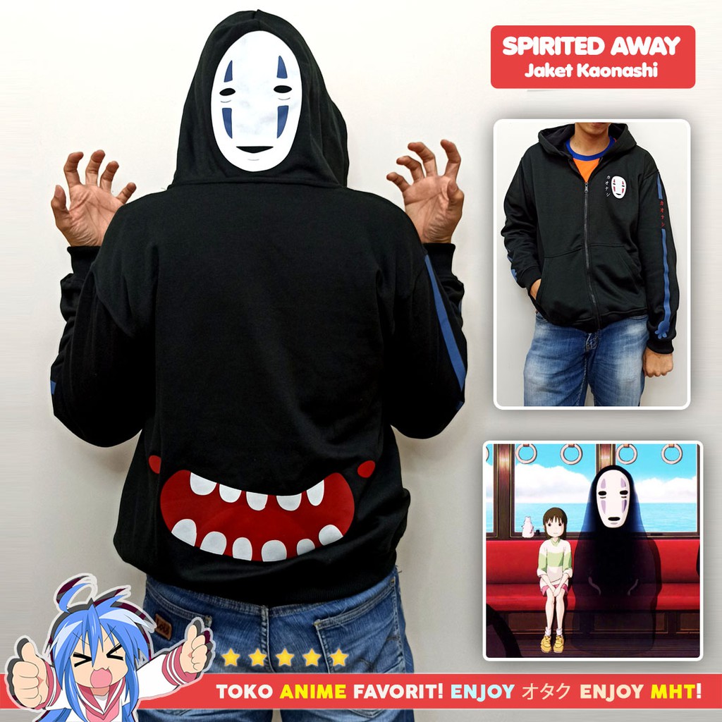 Jaket Hoodie Spirited Away Kaonashi No Face Kostum Anime Cosplay