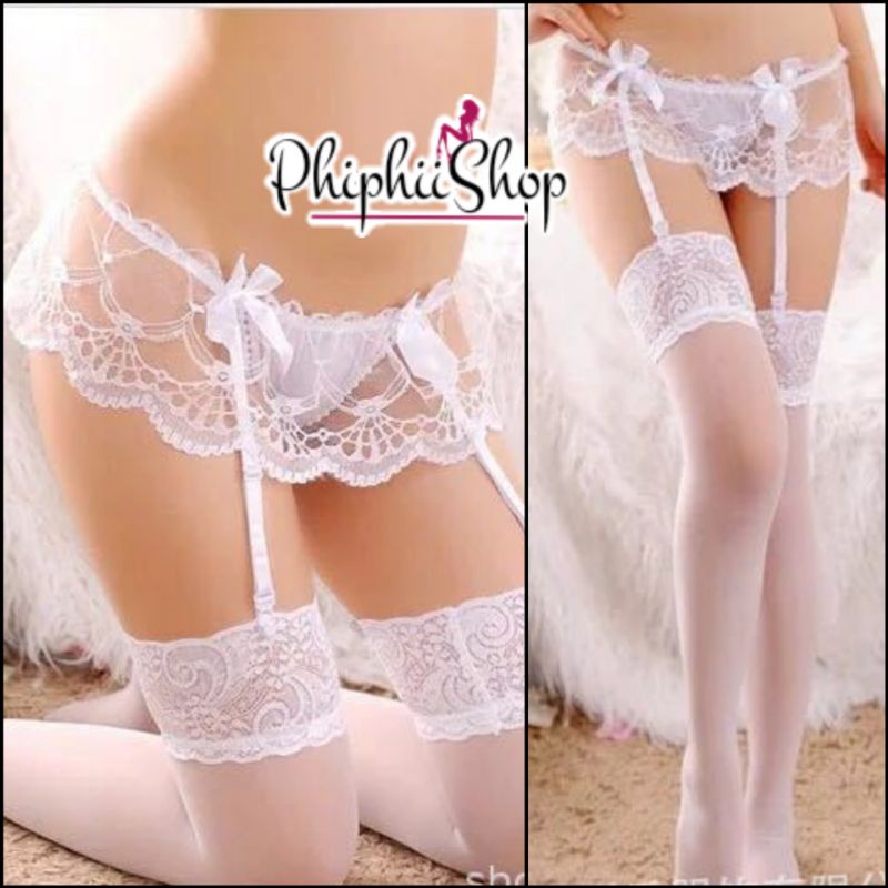 Garter Belt Sexy Untuk Pengait Stoking Lingerie Model Lace Pita