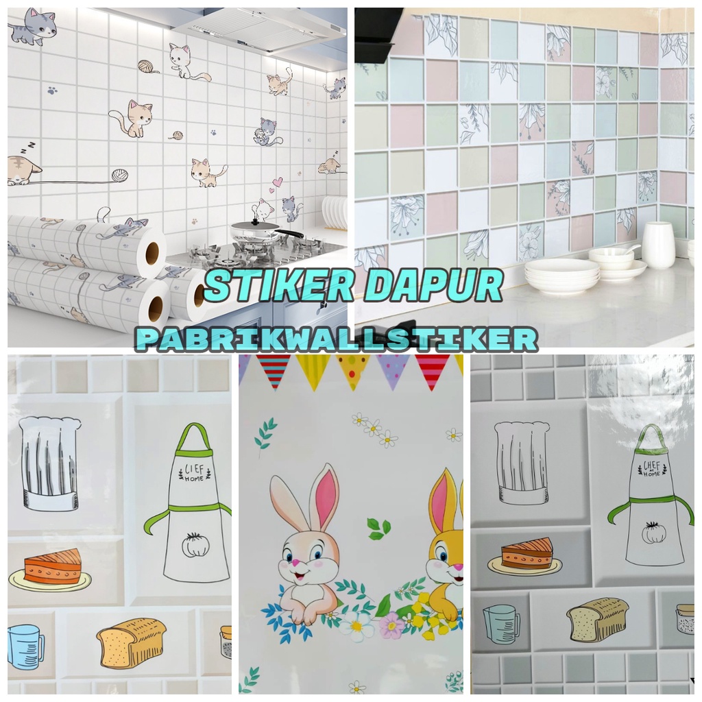 Stiker dapur wallpaper dinding dapur wallpaper kamar mandi wallpaper kompor kulkas  60cm x 5m