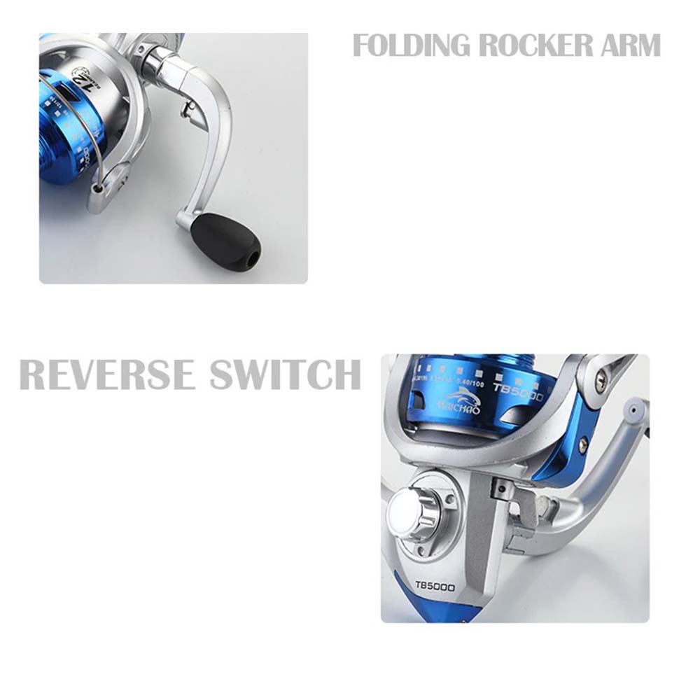 Alat Pancing Haichou TB4000 Reel Pancing Spinning Fishing Reel 12 Ball Bearing - Silver Blue