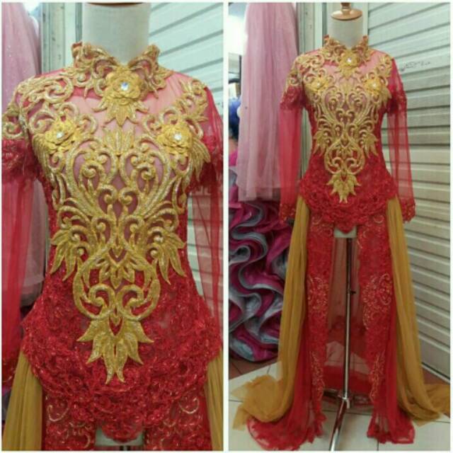 kebaya pengantin ekor tile murah