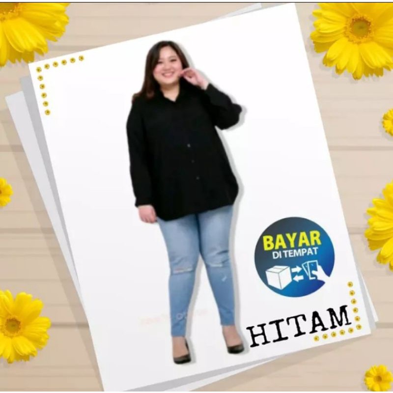 KEMEJA WANITA ATASAN WANITA POLOS UKURAN JUMBO