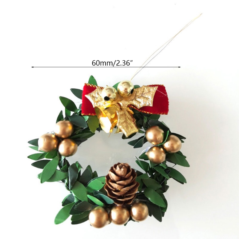 Zzz 5Pcs / Set Miniatur Wreath Bunga Natal Untuk Dekorasi Rumah Boneka