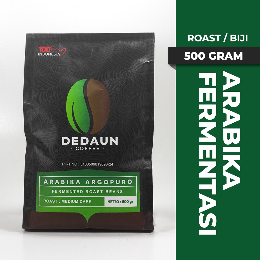 

Kopi Arabika Argopuro Fermentasi Roast / Biji 500 gram | Dedaun Coffee