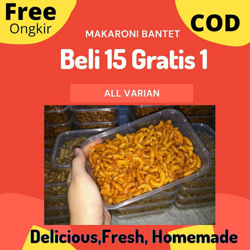 

[BISA COD] PROMO Termurah Macaroni Makroni Bantet Pedas Gurih enak kemasan box