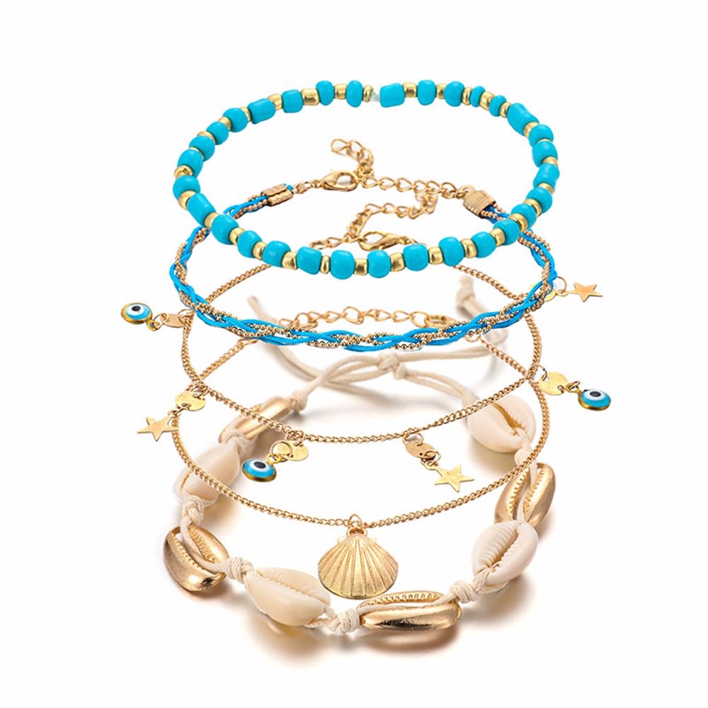 Needway  Adjustable Female Ankle Chain Cute Shell Bohemia Anklet Women Korean Summer Bead Jewelry Gift Barefoot Chain Beach Jewelry