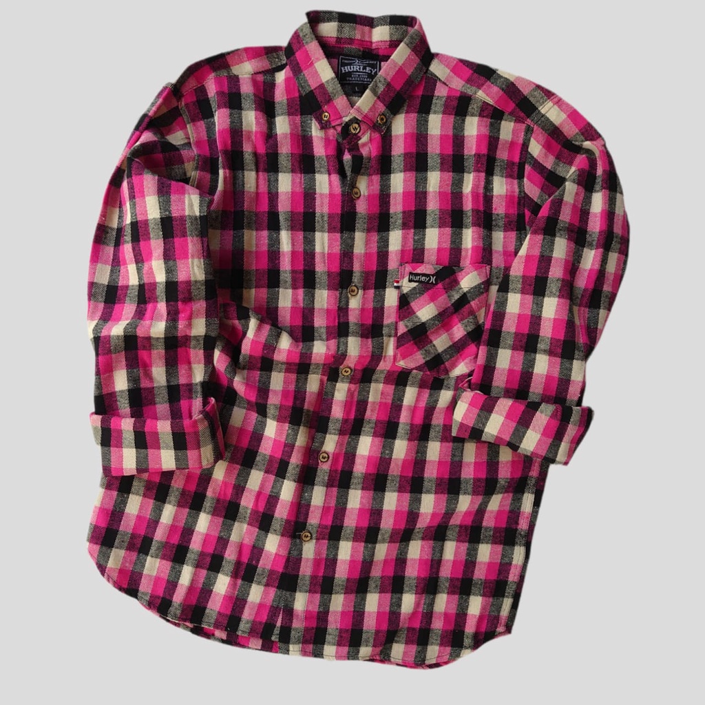 Other kemeja Lengan Panjang Pria Wanita Hijab Ootd Cewek flanel kotak kotak terlaris saat ini Viral tiktok-PREMIUM F9