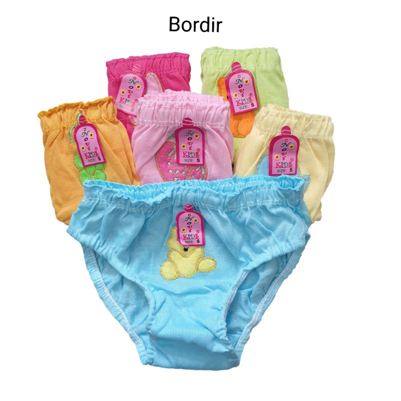 6 Pcs (1/2 Lusin ) Celana Dalam Anak Cewek NOVI KIDS Warna SNI CD Bayi, Balita, Anak Perempuan NOVI