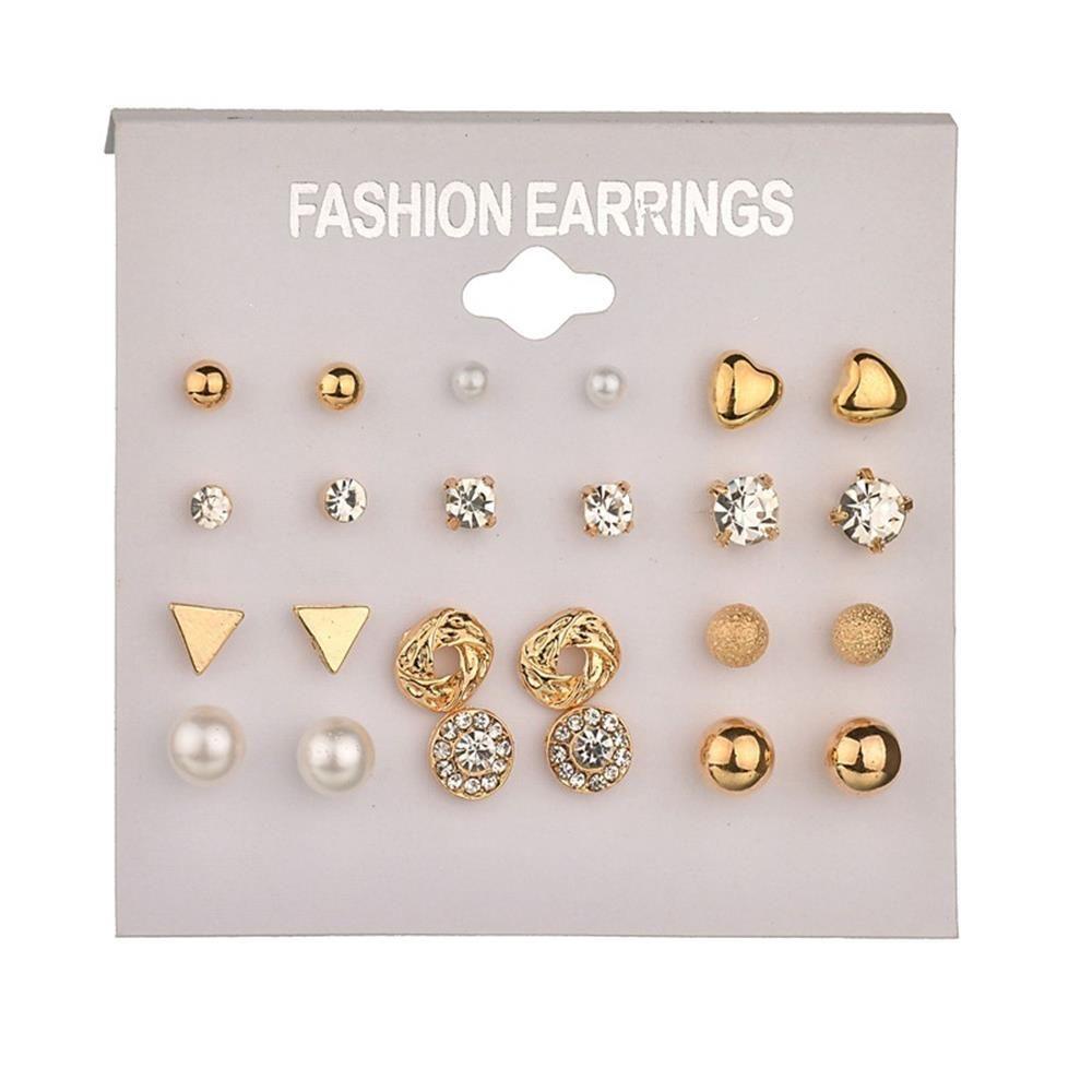 Top 12pasang Anting Set Fashion Hadiah Perhiasan Hoop Ring