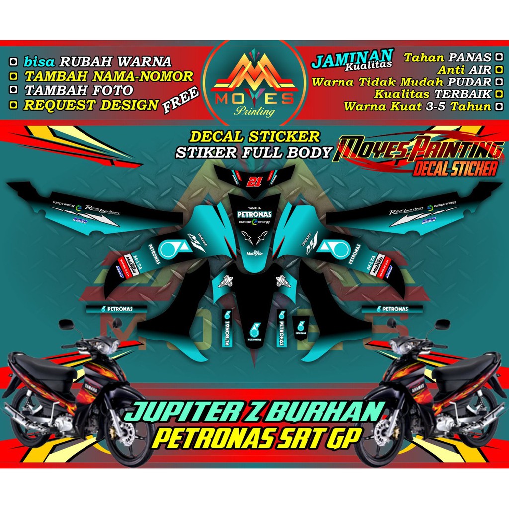 decal jupiter z burhan desain petronas decal stiker motor yamaha jupiter z burhan stiker jupiter