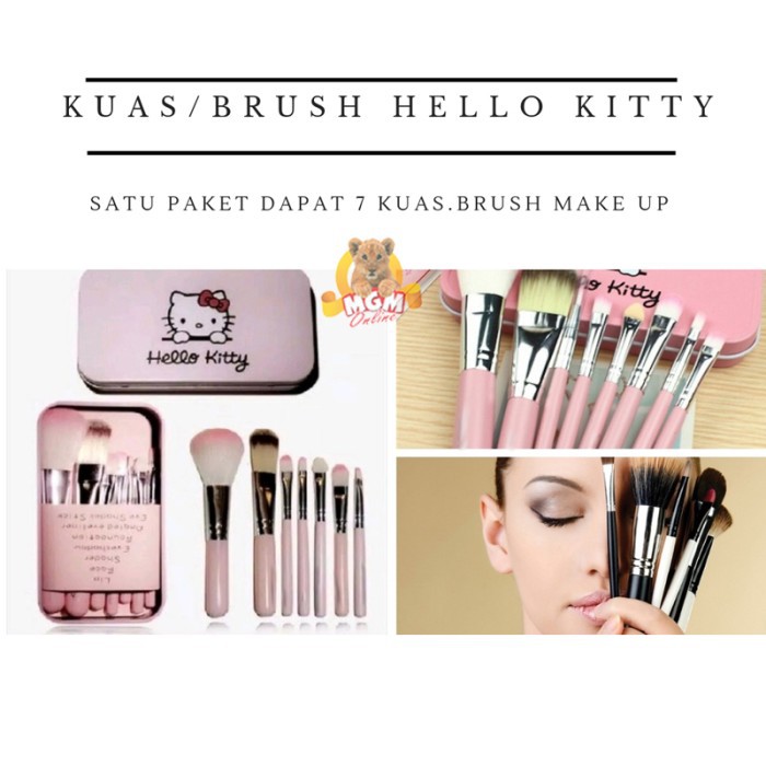 Travelling Makeup brush Hello Kitty 7in1 kuas make up brush set PROMO