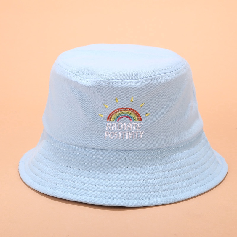 Topi Bucket Pria / Wanita Motif Bordir Untuk Musim Panas / Outdoor / Memancing / Camping